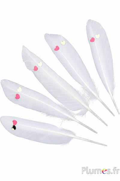 Gans met hartjes - 12-17 cm - wit-crème